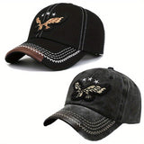2 piezas de gorra de béisbol de moda estilo águila, adecuada para deportes al aire libre, regalo para amigos y familiares - Tejido acrílico, gramaje cuadrado 100 g/㎡