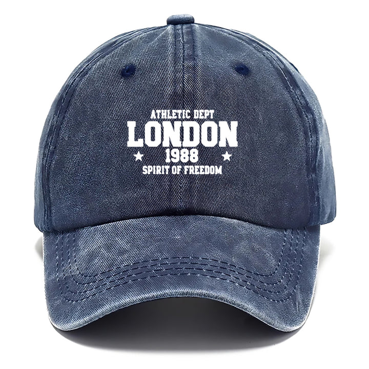 1pc Gorra de Béisbol Ajustable Unisex con Tema de Londres - Diseño Iconico Británico de 1988 con Logo del Departamento, Gorra Casual para Hombres y Mujeres, Estampado en Blanco y (Londres 1988 Libertad) - Talla Única para Uso Diario y Especial