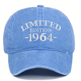 Gorra de Béisbol Bordada Edición Limitada 1964, Visera Curva Ajustable, Ideal para Uso Casual y Ocasiones Especiales como el Día de la Madre/Día del Padre, Apta para Hombres y Mujeres