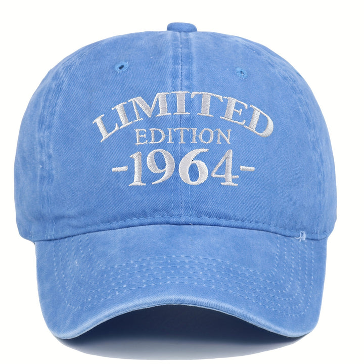 Gorra de Béisbol Bordada Edición Limitada 1964, Visera Curva Ajustable, Ideal para Uso Casual y Ocasiones Especiales como el Día de la Madre/Día del Padre, Apta para Hombres y Mujeres