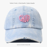 Gorra de Béisbol Retro de Mezclilla con Letras para Hombres y Mujeres, Ajustable con Snapback, Logo Decorado en 3D - Perforada para Ventilación, Deportes al Aire Libre, Uso Casual y Eventos Navideños (Ajuste No Elástico)