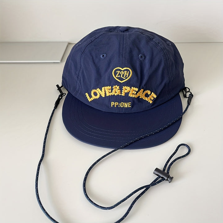 Gorra Unisex Ajustable para Exteriores de Secado Rápido con Bordado - Gorra Transpirable para Todas las Estaciones en Blanco/ para Hombres y Mujeres, , Senderismo, Running, Uso Casual - Diseño de Nombre/Logo