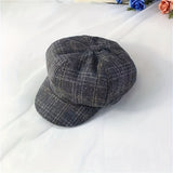 Gorra estilo newsboy vintage para adolescentes, ligera, de cuadros, ideal para otoño/invierno, perfecta para la escuela y uso casual