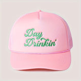 Paquete de 1 Gorra de Béisbol Bordada para Beber al Día - Sombrero de Camionero Ajustable Unisex con Malla en la Parte Posterior, Ligera y Transpirable para el Verano, Ideal para Golf, Exteriores y Uso Diario (Rosa, Verde, Blanco, )