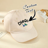 1 gorra de béisbol infantil con diseño de dinosaurio/nombre - UPF, gorra personalizada para niños y niñas con nombre/texto/logo, favores de fiesta, diseños de dinosaurio y gato para niños y niñas