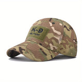 Gorra de béisbol militar K-9 con bordado, sombrero de sol de poliéster camuflado con visera curva, gorra ligera para hombre al aire libre