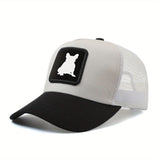 Gorra de béisbol para hombres y mujeres con malla trasera, gorra ajustable estilo French Bulldog Head Tilt, gorra de camionero hip hop anime cartoon, gorra transpirable de verano para exteriores