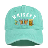 Gorra de Béisbol Vintage con Emblema de Whisky y Vino, Ajustable Snapback, Logo Manual para Estilo Retro, Cata de Vinos, Bares y Fiestas Navideñas - No Elástica, Ideal para Entusiastas del Retro y Seguidores de la Cultura del Vino