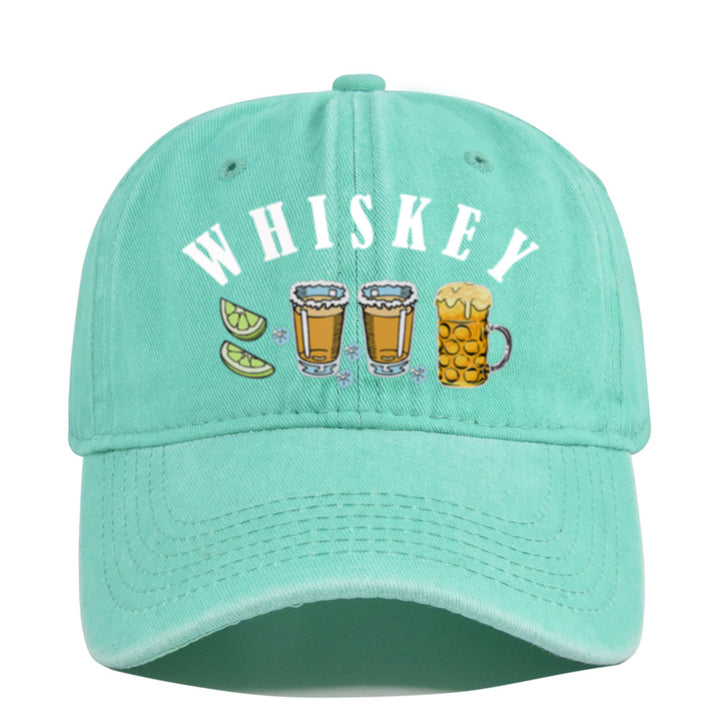 Gorra de Béisbol Vintage con Emblema de Whisky y Vino, Ajustable Snapback, Logo Manual para Estilo Retro, Cata de Vinos, Bares y Fiestas Navideñas - No Elástica, Ideal para Entusiastas del Retro y Seguidores de la Cultura del Vino