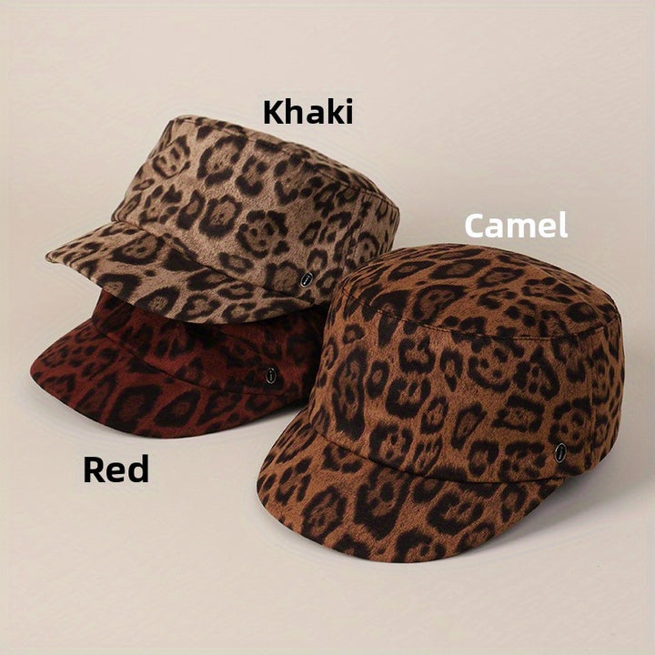 Nueva gorra de béisbol con estampado de leopardo para hombres y mujeres, estilo militar retro, moda europea y americana de tendencia única, elegante sombrero ecuestre.