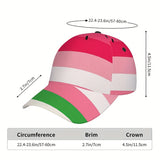 1 Gorra de béisbol Watermelon Delight Stripes - Gorra ajustable con visera y diseño de rayas en rosa, verde y rayas, ligera y transpirable, diseño cómodo de pico de pato para uso casual y festivo, idea de regalo de Navidad, gorra de béisbol, sombrero fest
