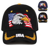 Gorra de béisbol para hombres AR Brand USA Eagle Embroidery, 100% poliéster, estilo casual, ajustable sombrero de protección solar para viajes de primavera/otoño, playa y fiesta