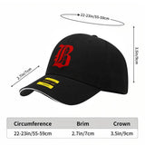 Gorra con Logo de Boston en Relieve para Hombres y Mujeres - Letras Rojas Audaces & Emblema B, Ropa Urbana Ligera Para Todas las Estaciones, Cierre Snapback, 6 Paneles Diseño Curvo Visir Lavable a Mancha Negra Con letras rojas Y Piping Blanco Gorro Casual