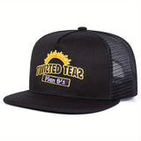 Gorra de béisbol para hombre TWRTED TEA bordada, ajustable, negra, poliéster 100%, con protección solar, para primavera, otoño, viajes, fiesta de playa