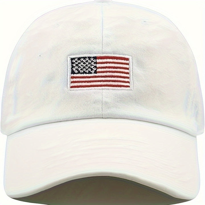 Gorra de Béisbol de Algodón Bordada con la Bandera Americana, 100% Algodón Ajustable, Estilo Hip-Hop Ligero, Ajuste No Elástico, Artesanía Tejida, Tema de Ocasión, Gorra de Béisbol Bordada