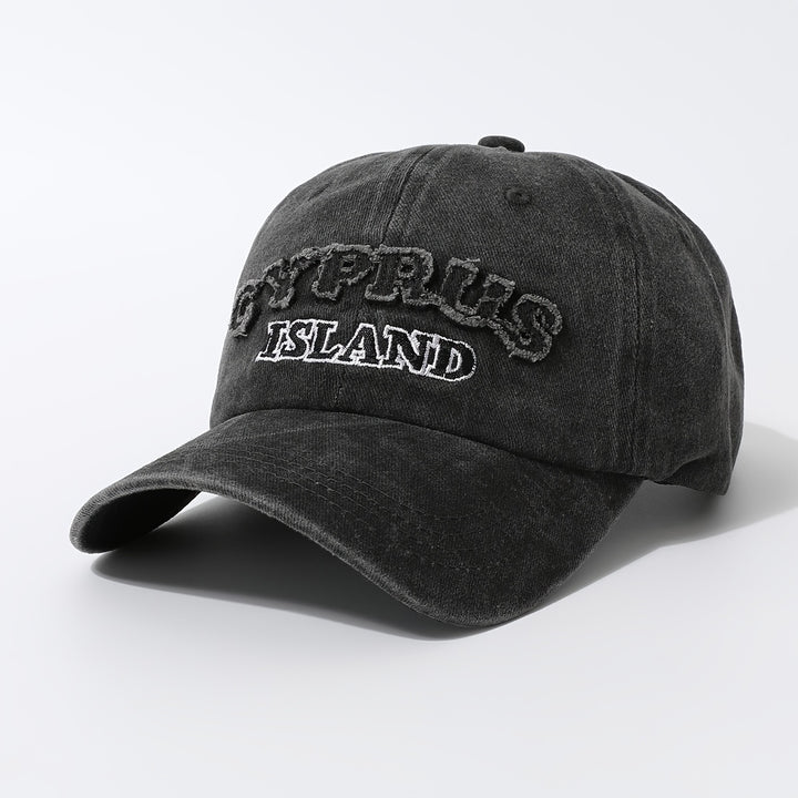 Gorra de Béisbol Retro Lavada y Desgastada con Parche CYPRUS, Sombrero Duckbill Sencillo y Casual para Deportes al Aire Libre