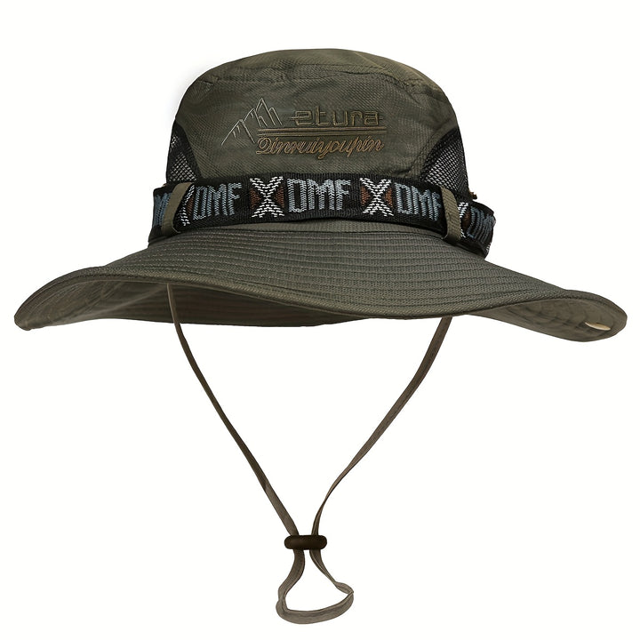 Gorra deportiva para hombre con protección solar, ideal para pesca, con ala ancha para mejor protección UV y diseño de malla transpirable