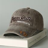 Gorra de Béisbol Casual para Hombre - Diseño Ligero con Lengua de Pato Bordado, Letras en 3D, Tejido No Elástico, Beige con Detalles Marrones para Ropa Urbana y Protección Solar, Gorra Bordada