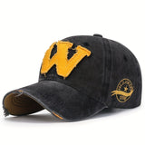 1 gorra de béisbol unisex retro con patrón de letras, gorra con visera ajustable versátil y de moda, opción ideal para el tiempo libre y los viajes