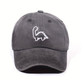 Gorra de Béisbol Ajustable con Dinosaurio Lindo - Transpirable, Lavable a Mano, Gorra de Papá de Poliéster con Visera Curva para Uso Casual
