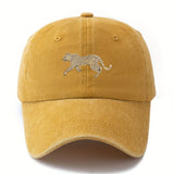 Gorra de béisbol unisex con estampado de leopardo, versátil y ligera para exteriores, con borde curvo, estilo de conductor de camión para ocasiones informales como vacaciones al aire libre, viajes y camping con pico de pato.