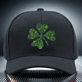 Gorra Snapback Unisex - Camión con Diseño Ajustable de Cuatro Hojas Verdes, Puntos y la Suerte Irlandesa Negra, Parte Trasera de Malla Transpirable, Sombrero Festivo, Diseño Divertido, Ajuste Cómodo, Sombrero con Estilo, Amantes de la Moda