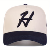 1 Gorra de béisbol de 5 lados con letra H para hombre, ajustable para verano, ideal para conductores de camiones, uso casual al aire libre, primavera, otoño, viajes y playa.