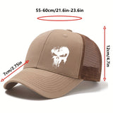 Tela. Gorra de béisbol ajustable con estampado de calavera para hombre y mujer - Malla transpirable, sombrero casual de verano con cierre snapback, ideal para actividades al aire libre, viajes, camping y ocio, sombrero casual | Gorra con estampado de cala