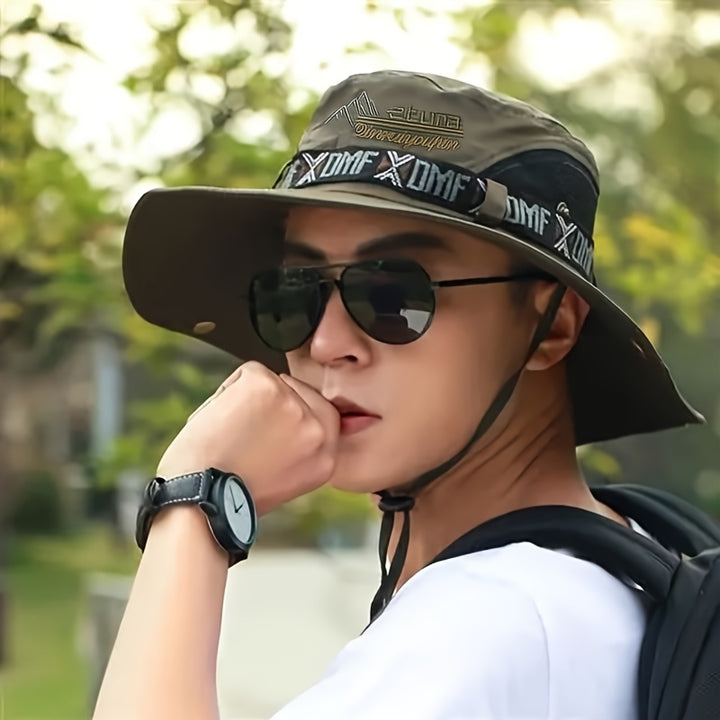 Gorra deportiva para hombre con protección solar, ideal para pesca, con ala ancha para mejor protección UV y diseño de malla transpirable