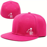 Gorra Snapback de Esqueleto a la Moda - Ligera, Transpirable de Poliéster, Diseño Geométrico, Ideal para Regalos de Halloween y Navidad, Trendsetters, Sombrero Casual | Snapback de Moda | Gorro Duradero, Gorra Grande para Hombre, Gorra Ajustada con Rosa B