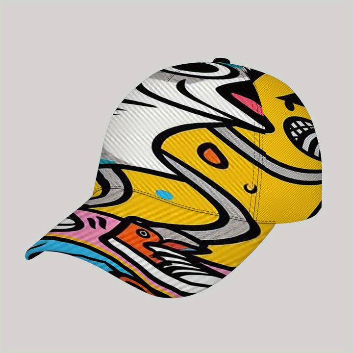 Gorra de béisbol estilo callejero, poliéster 100%, gorra de visera tejida para el sol con lavado a mano o limpieza en seco, sin carga, para ropa deportiva al aire libre.