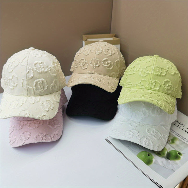 Nueva gorra de béisbol versátil para primavera y verano, con textura de tejido de burbujas, transpirable, de ala ancha, que se ve bien en el rostro, gorra de pato, protección solar, adecuada para hombres y mujeres.