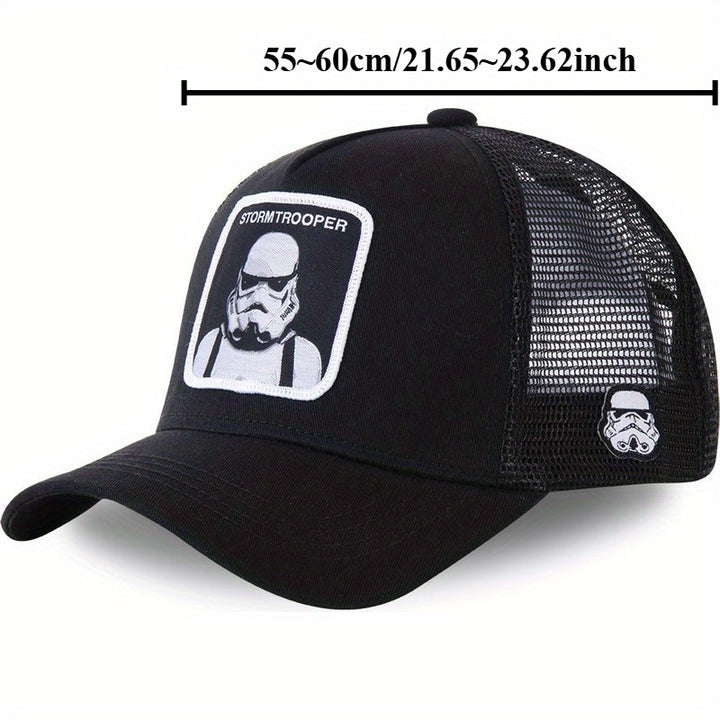 1pz Gorra de Béisbol STAR WARS Stormtrooper para Mujeres y Hombres - Sombrero Transpirable con Gráfico del Casco Blanco de Stormtrooper, Temática de Película, Gorro Casual para Exteriores, Solo Lavado a Mano, Regalo Perfecto para Aficionados, Mercancía de