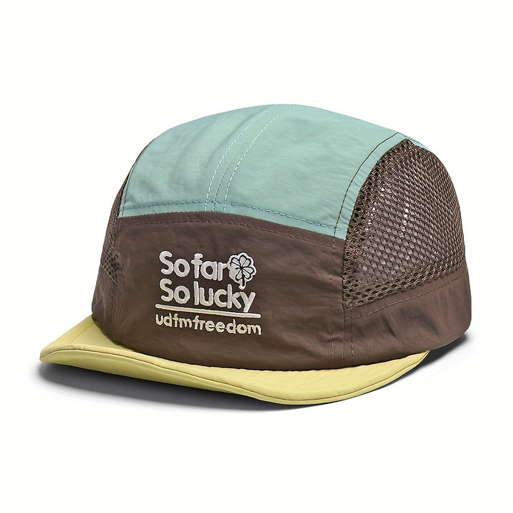 Sombrero de Sol de Trébol de la Suerte para Hombres y Mujeres - Gorra Ligera y Transpirable de Secado Rápido con Protección UPF, Parte Trasera de Malla y Diseño de Trébol de Cuatro Hojas para Senderismo, Playa, Deportes - Gorra de Verano Unisex en Verde,