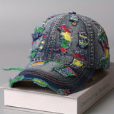 Gorra de Béisbol Retro Lavada Desgastada - Gorra Snapback Ajustable Moda Coreana con Agujeros Aleatorios, Sombrero Transpirable para Hombre y Mujer en Verano