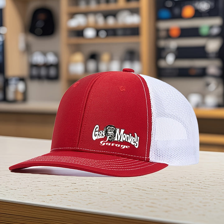 Gorra de béisbol unisex con estampado de gorila de dibujos animados de MAKEFGE - Espalda de malla transpirable ajustable, diseño de contraste negro y blanco, gorra deportiva de verano para hombres y mujeres, poliéster duradero, ropa casual para fiestas, g