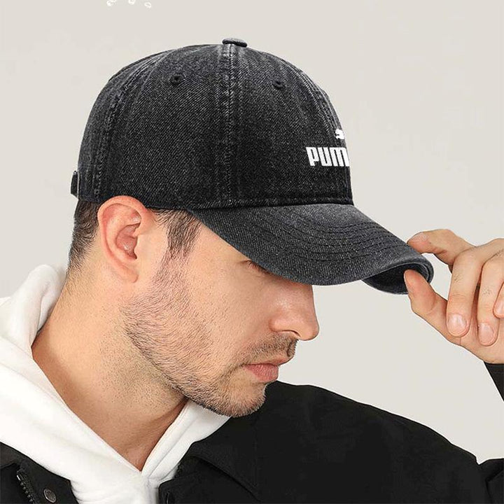 1 pieza de gorra de béisbol retro unisex Puma - Gorra ajustable con cierre de clic, diseño ligero y transpirable para ciclismo al aire libre, deportes y senderismo, para todas las estaciones, negro y beige, regalo ideal para padres, familiares, amigos, cu
