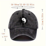 1 pieza Gorra Retro de Artes Marciales Chinas para Hombre - Sombrero con Símbolo Bagua Tai Chi (Diseño Inspirado en Yin-Yang) - Ligera y Adecuada al Exterior, Ideal Para Hiking, Ciclismo o Uso Diario - Regalo Perfecto para Padres e Practicantes de Artas M