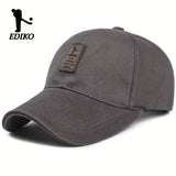 Sombrero ajustable EDIKO - Negro, algodón, tamaño único que se ajusta a la mayoría, cierre ajustable con clic, ideal para golf, exteriores y uso casual, ropa de cabeza para exteriores | Ropa de cabeza ajustable | Ropa de cabeza de algodón