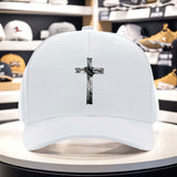 1 gorra fresca con estampado de cruz, tejido ligero de poliéster, ajuste seguro, gorra trucker adecuada para todos los géneros, ajustable, ideal para aventuras al aire libre durante todo el año