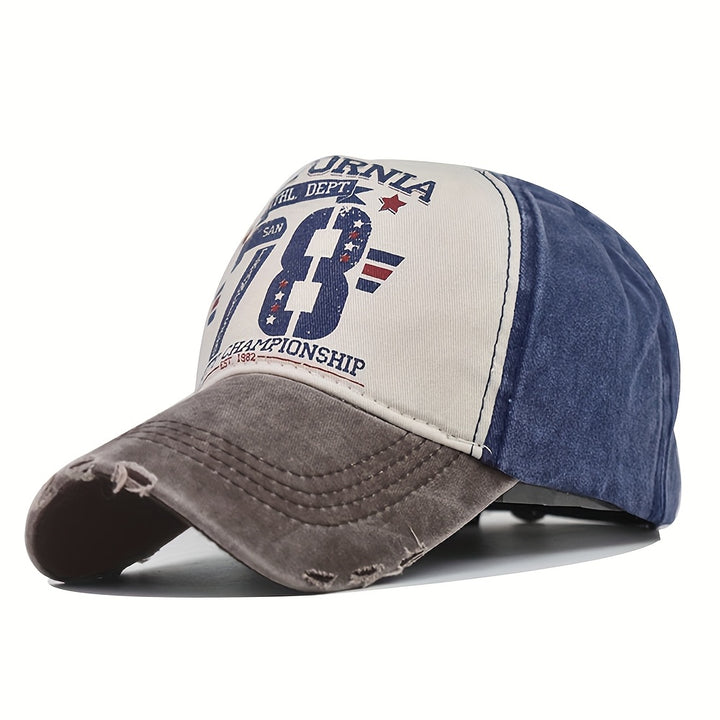 Gorra de béisbol retro desgastada con estampado de graffiti - 78 estilos, unisex, ajustable con cierre a presión, ideal para deportes, viajes y fiestas. El regalo perfecto para hombres y mujeres.