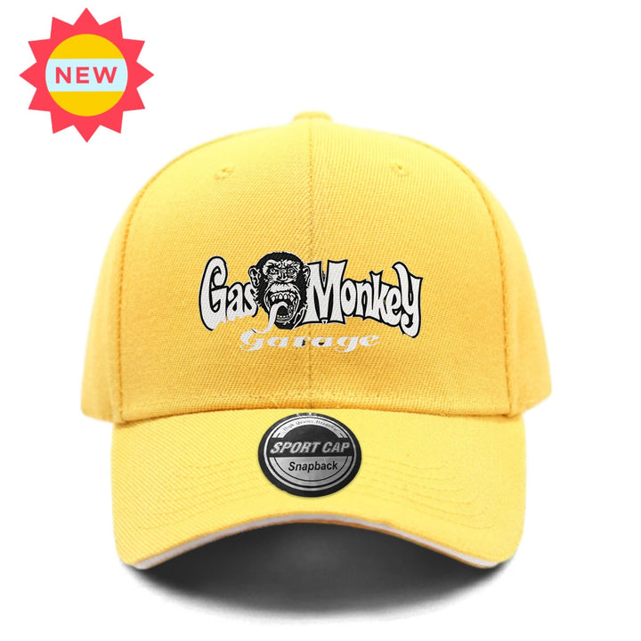 Gorra de Béisbol MAKEFGE Gas Monkey Garage - Gorra Trucker Ajustable con Cierre, Poliéster Transpirable, Estilo Unisex para Parejas, Diseño Punk Rock & Hip Hop con Insignia Metálica y Detalle en Cuero Desgastado, Ligera para Todas las Estaciones, Casual D