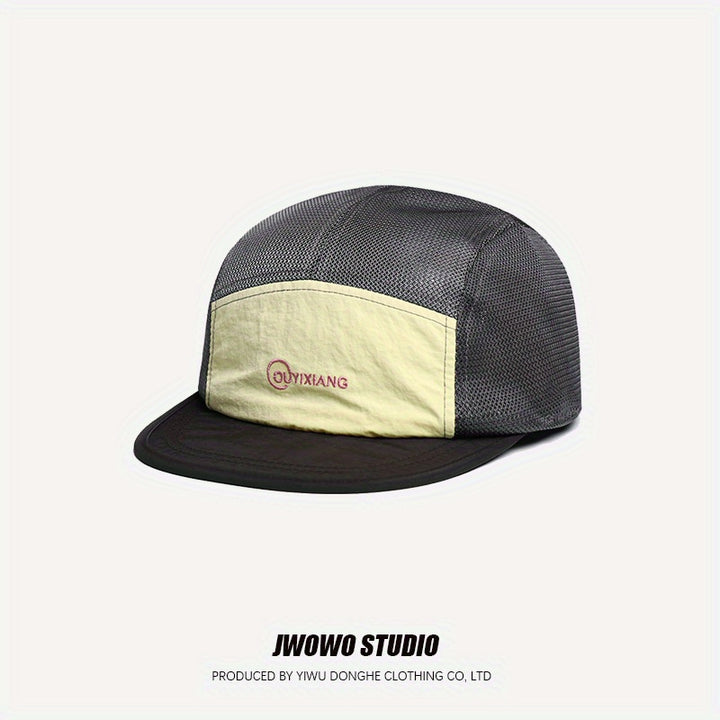 Gorra de Béisbol con Visera Plana y Contraste al Estilo Japonés para Hombres e Mujeres, Gorro Transpirable a la Moda Veraniega