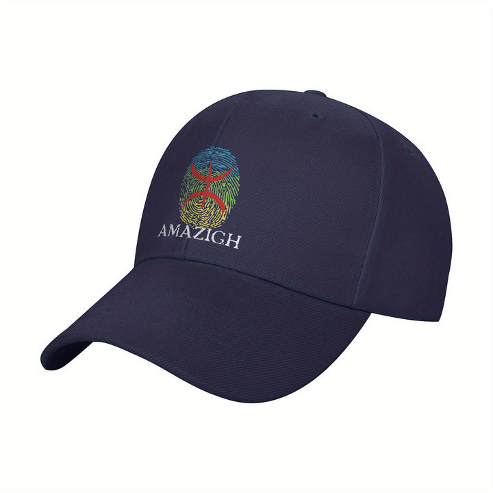 1 pieza de gorra de béisbol de poliéster con huella dactilar Amazigh, gorra de golf ajustable y transpirable, visera de moda con borde curvo para hombres y mujeres, gorra de sol ligera y casual Y2K, visera de sol Ha.