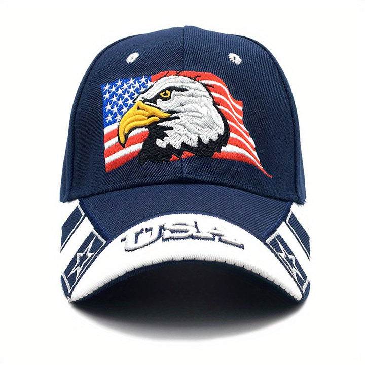 Gorra de Béisbol Bordada con Águila Patriótica y Bandera Americana - Gorra Snapback Ajustable para Protección Solar en Deportes al Aire Libre, Uso Casual (/Blanco/Azul/Verde), Gorra de Béisbol Duradera