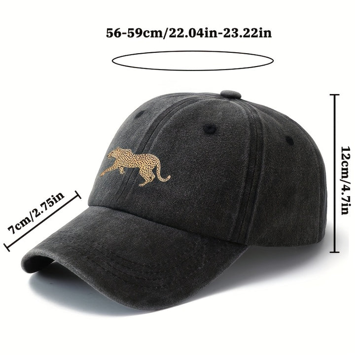 Gorra de béisbol unisex con estampado de leopardo, versátil y ligera para exteriores, con borde curvo, estilo de conductor de camión para ocasiones informales como vacaciones al aire libre, viajes y camping con pico de pato.