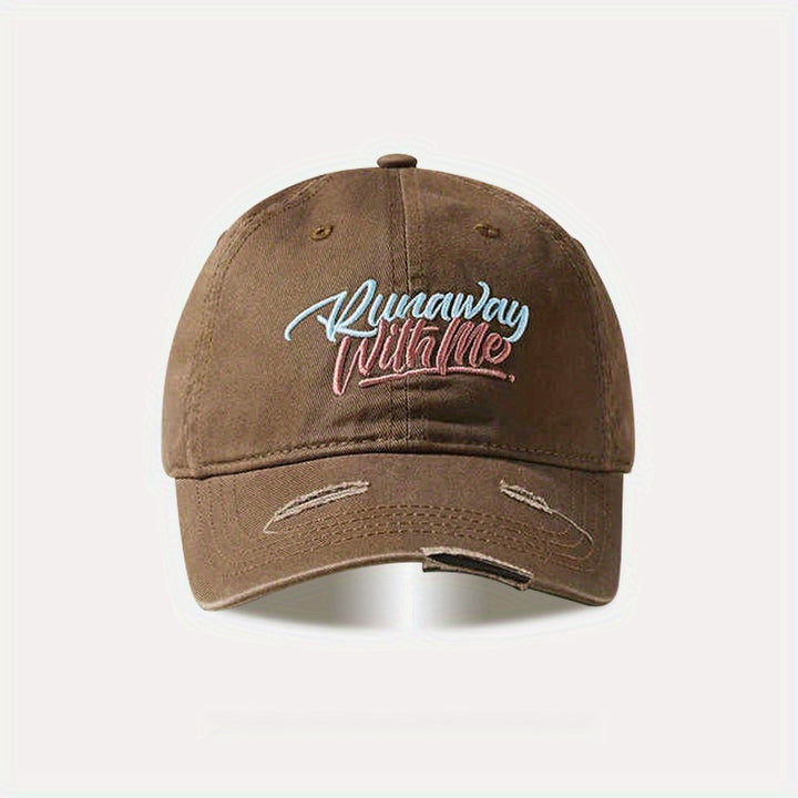 Gorra de pico de pato americana para hombres con ala ancha y parte superior profunda, gorra de béisbol con agujero bordado versátil, agradable al rostro, adecuada para 200 países.