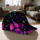 1 Gorra de béisbol neón que brilla en la oscuridad - Verde neón, rosa, púrpura, naranja, rojo, amarillo - Cierre ajustable con visera, ligera y transpirable para deportes al aire libre