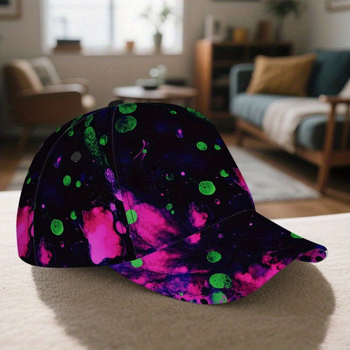 1 Gorra de béisbol neón que brilla en la oscuridad - Verde neón, rosa, púrpura, naranja, rojo, amarillo - Cierre ajustable con visera, ligera y transpirable para deportes al aire libre