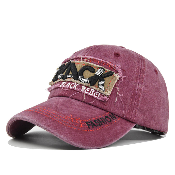 Gorra de béisbol vintage para mujer, bordada en 3D con diseño negro lavado y envejecido - Cierre ajustable con snapback, sombrero retro estructurado para el sol con letras, ajuste no elástico para salidas diarias, viajes al trabajo y actividades casuales